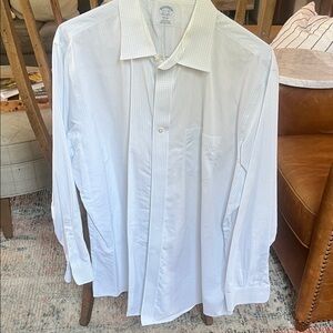 Brooks brothers RegentWhite and blue windowpane Dress Shirt | size 17 1/2 -35